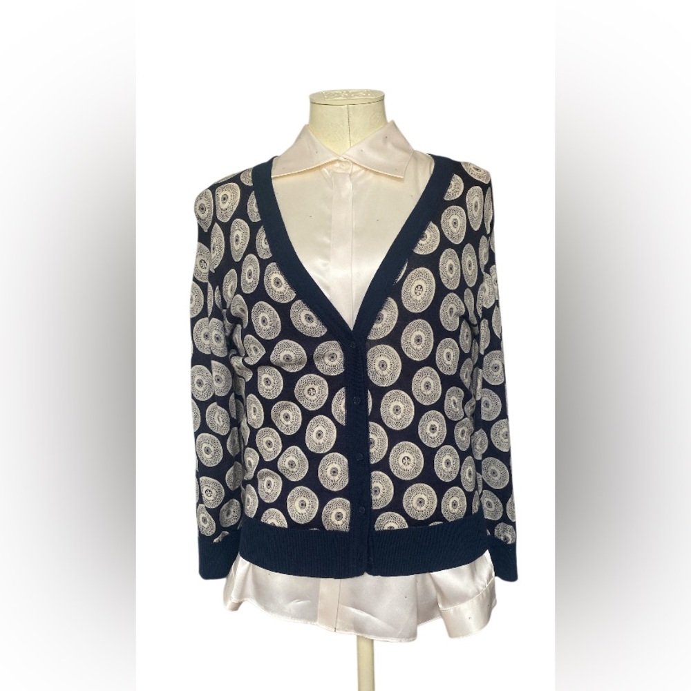 Tory Burch 100% Wool/Laine Lightweight Cardigan size XL in pristine condition